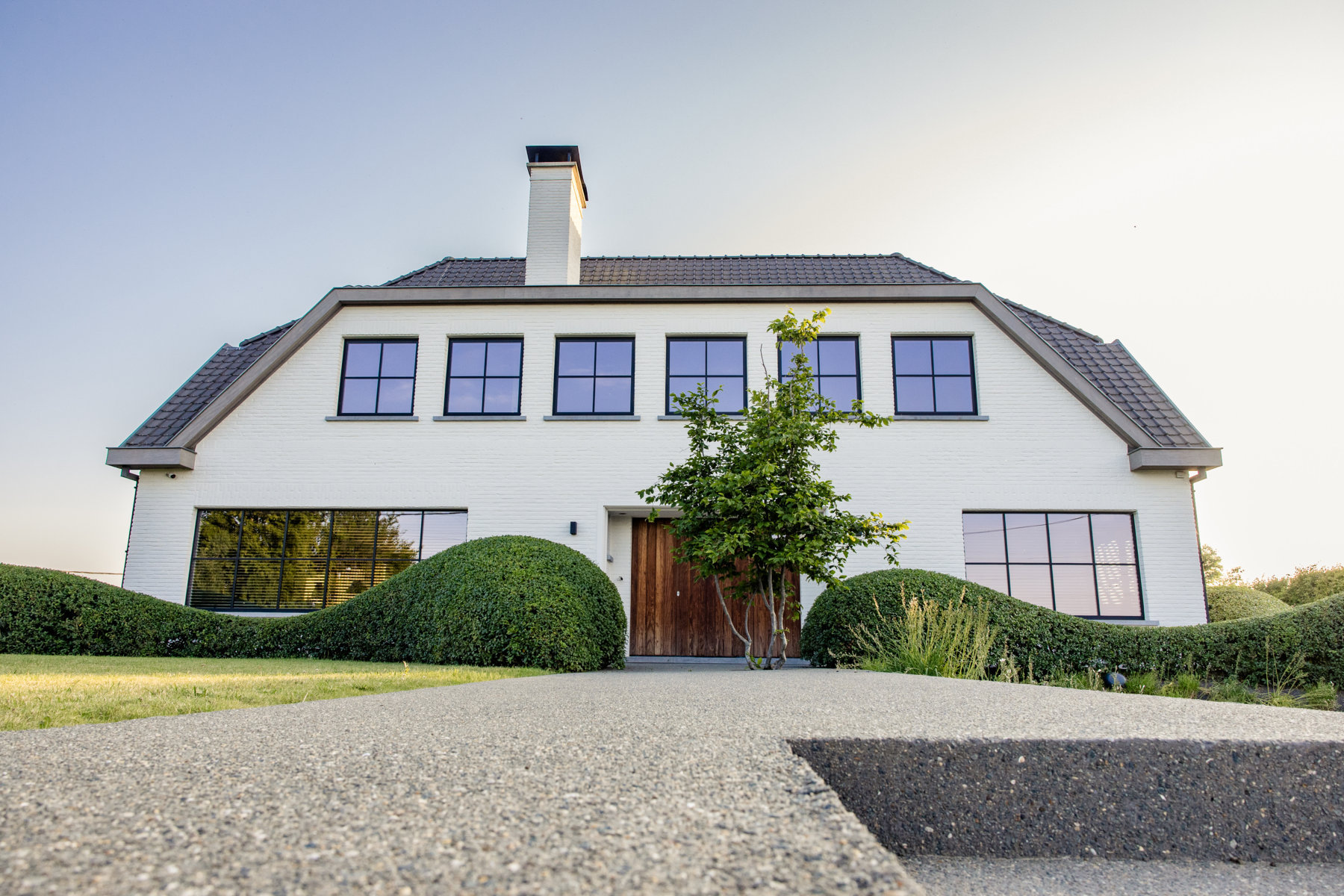 Villatuin met hoogteverschil en organische vormen